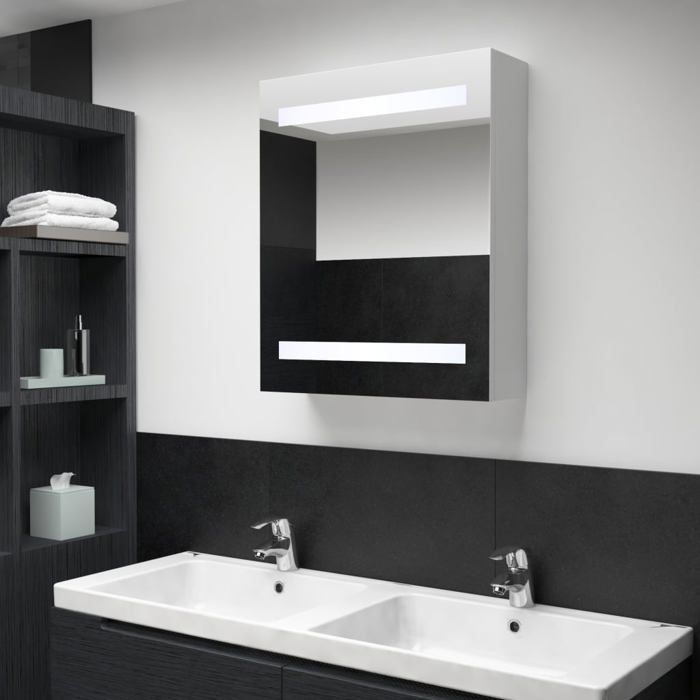 vidaXL Armoire de Salle de Bain à Miroir LED Armoire à LED Murale Armoire de Rangement Chambre à Coucher Maison Intérieur 285115