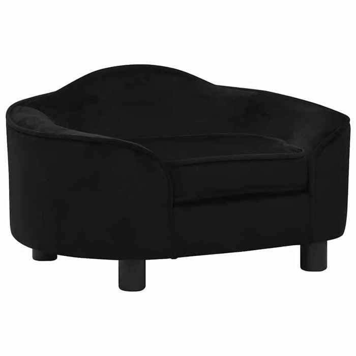 Vidaxl Canapé pour animal - 67x47x36 cm - Peluche douce - Antidérapant - Intérieur Noir - vue 2