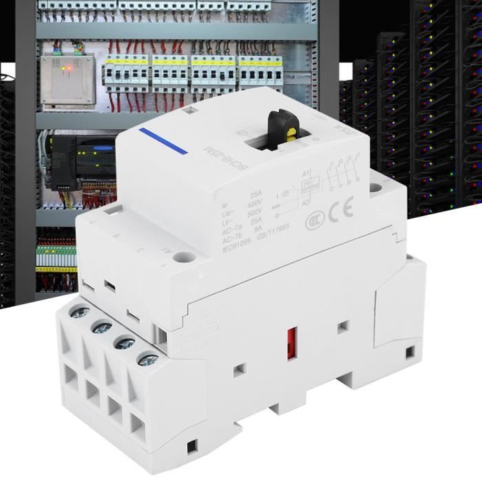 Contacteur Modulaire 4P 63A AC230V – Contacteur Domestique Silencieux Sur Rail DIN 4NO Pour Éclairage Chauffage Volets