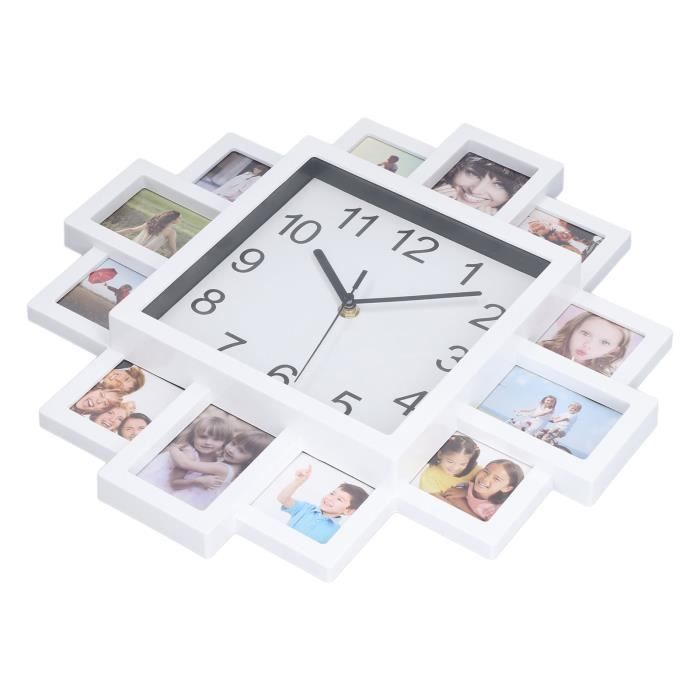 Horloge Murale Photo Personnalisée – 8 Pouces, Mouvement Silencieux, Pile AA, Cadre Blanc