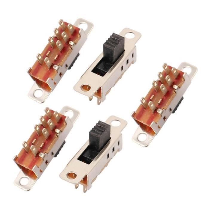 HUAZIZ Lot de 180 Mini Interrupteur à Glissière 3 Broches 2 Positions 1P2T SPDT Micro