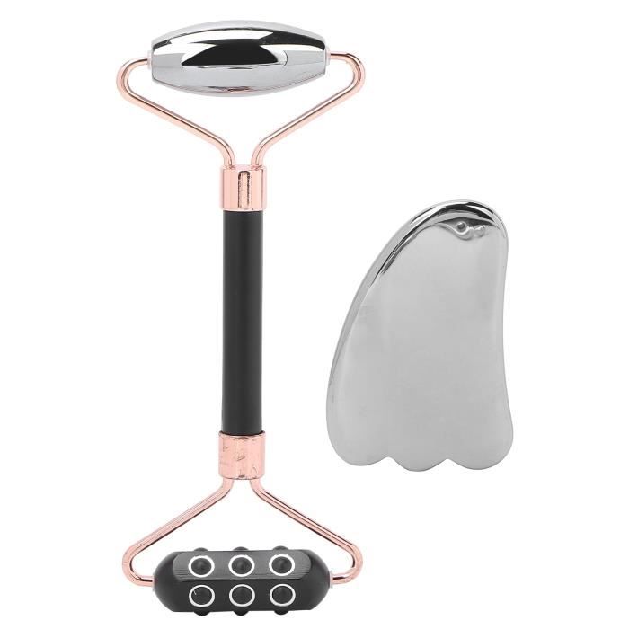 Zerodis Jade Roller for Face Gua Sha, Face Roller Massage Tool Black