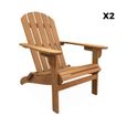 Lot de 2 fauteuils de jardin en bois - Adirondack Salamanca- Eucalyptus . chaises de terrasse rétro. sièges de plage -1
