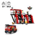 LEGO® 60414 City La Caserne et le Camion de Pompiers, Jouet de Figurine de Chien et 5 Minifigurines, Cadeau Enfants-1