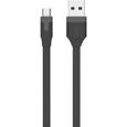 MUVIT TAB Cable plat charge & synchro 2.4A USB/micro-USB - 1m - Noir-1