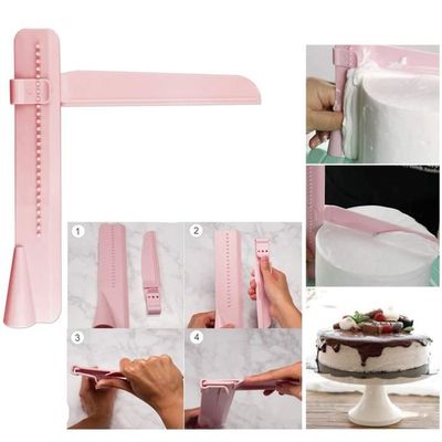 Kit 9 Pièces Grattoirs Et Lisseurs à Gâteau - Outils Pâtisserie Réglables Rose