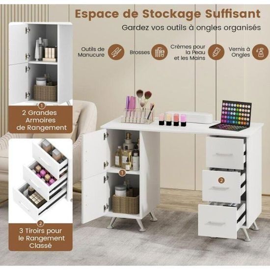 Support pour Imprimante à Roulettes Verrouillable Rangement 2 Niveaux Meuble pour Bureau 48 x 40 x 40 cm Noir