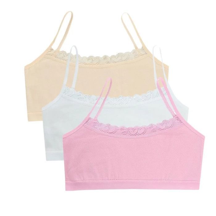 ISAKEN 3 Soutiens-Gorge D'Entraînement Sans Couture Pour Filles 8-16 Ans - Brassières Coton Sport