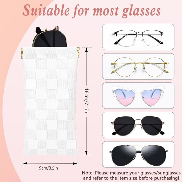 Étui à Lunettes Souple Blanc En Cuir Synthétique - Protection Élégante Pour Lunettes De Soleil