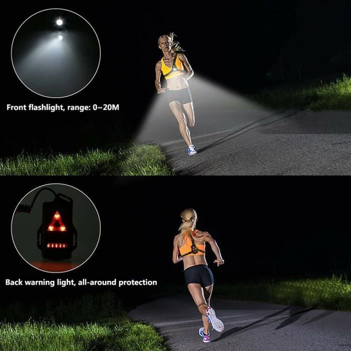 Lampe de course de poitrine pour coureurs et joggeurs avec