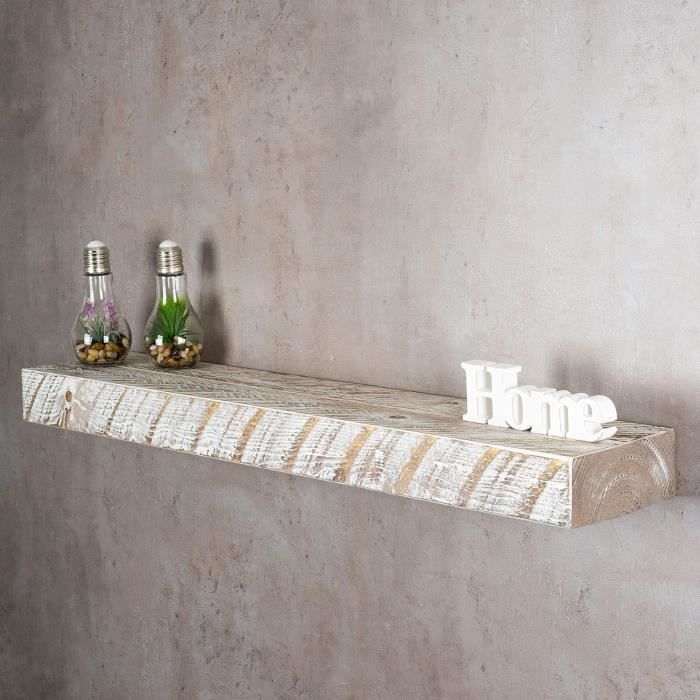 MoonTree Étagère Murale Rustique, Bord Vif, 180 Cm X 30 Cm X 4,4