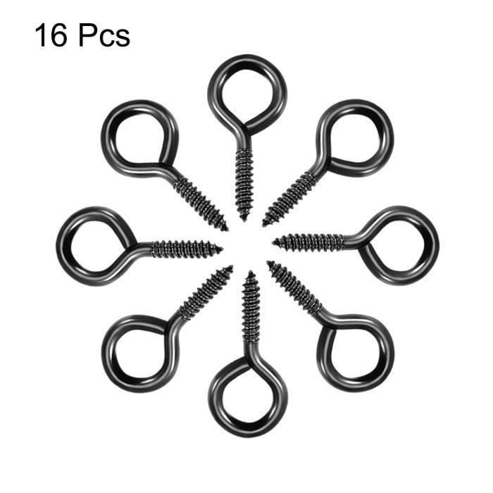16 Pièces 3*40mm Crochets à Visser Métal,crochets muraux à visser