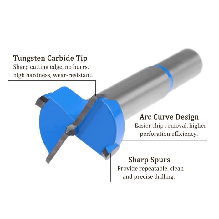 Forstner (scie Cloche) Carbure De Tungstène 35 Mm - Pour Travail Du Bois, Perçage Propre, Queue Ronde