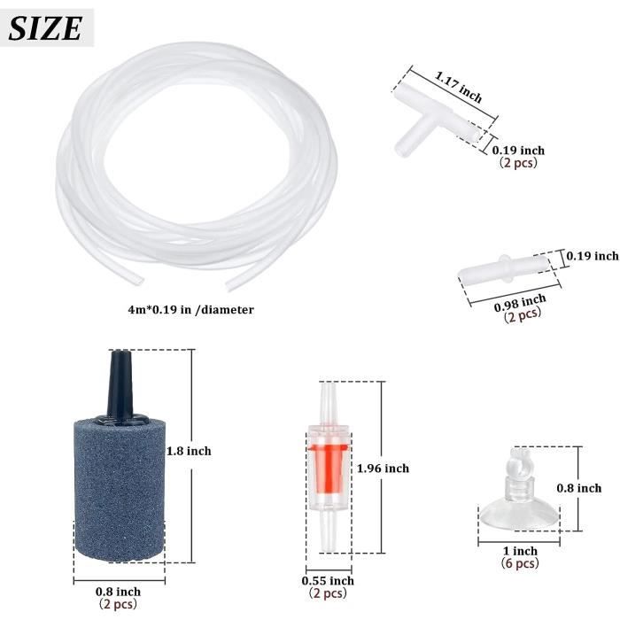 Tuyau D’air AQUANEAT Pour Aquarium – 90 M (300 Pieds) – Diamètre Standard 4,8 Mm (3/16'') – Paroi épaisse 1mm – Résistant CO2