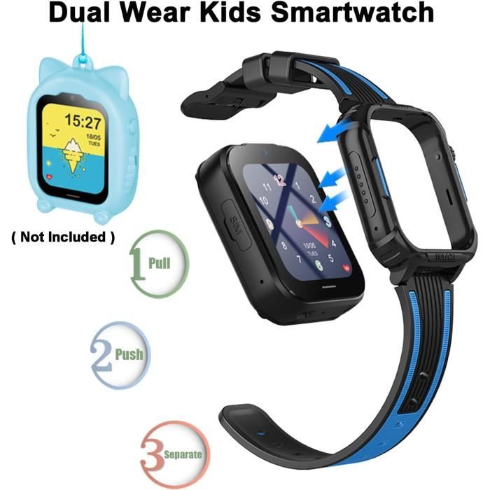 Montre Connectée Enfants 4G GPS 1G+8 G Montre WiFi Appel Vidéo SOS - HD-  Gris - Cdiscount Téléphonie
