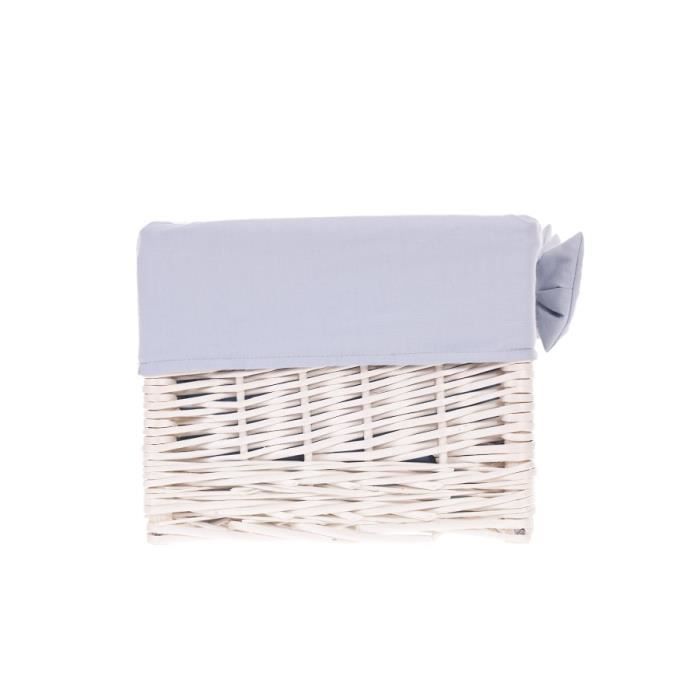 Panier à linge en poly-rotin blanc avec tissu de protection DEC05037 -  Cdiscount Maison