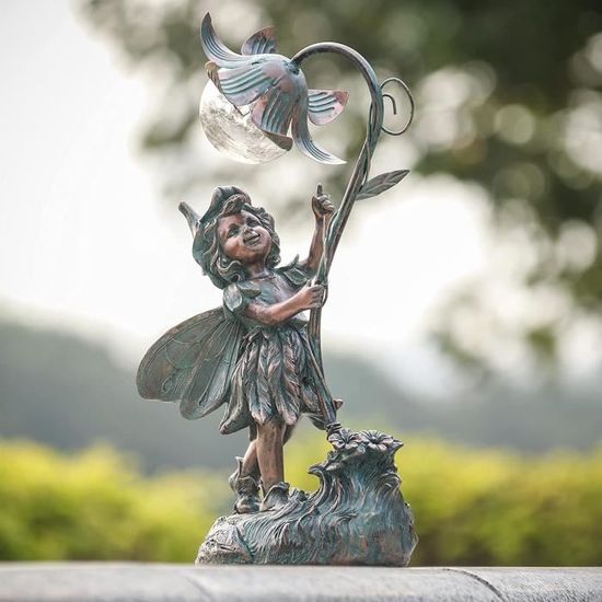 Figurine Fée de Jardin avec Boules de Verre Solaire éclairage, Statue de  Ange Couché de Bronze, Décoration de Jardin de Statu[J57] - Cdiscount Maison
