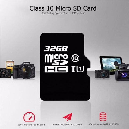 Carte Sd 32 Go 32G Micro Sdhc Classe 10 Uhs-I Tf Mémoire Pour Téléphone  Portable Zyw90527108 - Cdiscount Appareil Photo