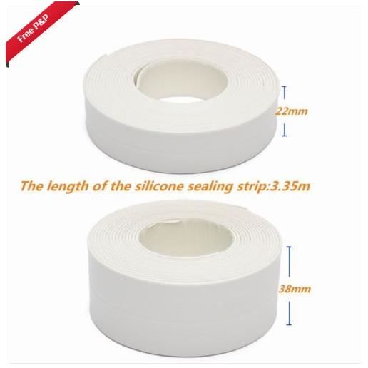 Ruban D'étanchéité En Silicone - Lot De 3 Rouleaux (3,2m X 3,8cm) - Blanc - Pour Joints De Salle De Bain Et Cuisine