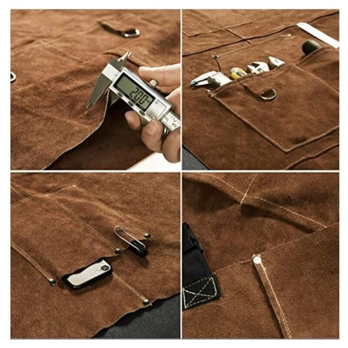 LIFKOME Tablier Résistant à La Chaleur Avec Sangles Ignifugé