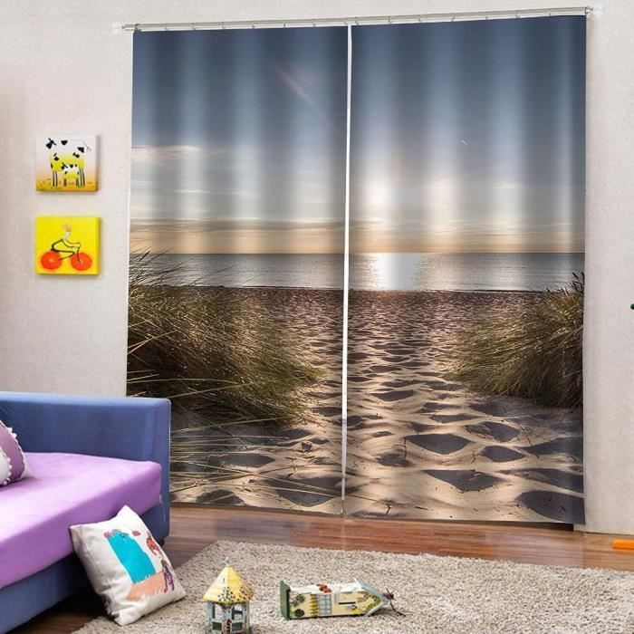 Rideau Photo Personnalisé Coulissant - Impression 3D Sunset - Sur Mesure Pour Toutes Pièces