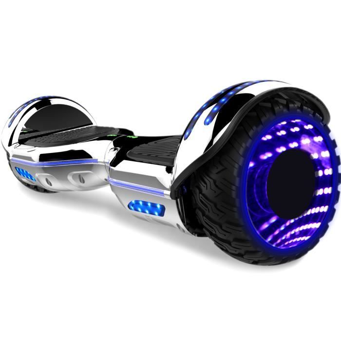 Hoverboard EverCross Challenger Gyropode Bluetooth Gris Chrome 6 5
