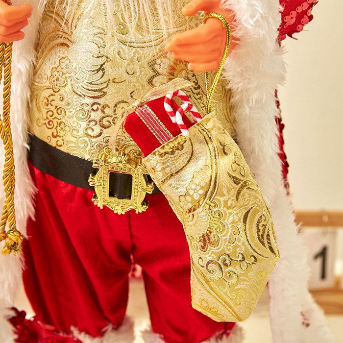 Figurine Père Noël Polyester 95cm Rouge - ANIMATED - Mr.Bricolage