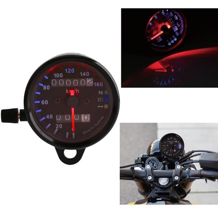 Tbest compteur de vitesse moto DC12V universel moto ATV rétro-éclairage LED  compteur kilométrique compteur de vitesse jauge de - Cdiscount Auto