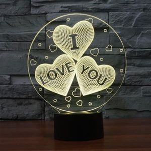 Lampe Illusion 3D – Cœur & Love personnalisée