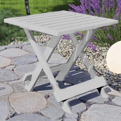 Table Pliante Jardin JUANIO - 44x44x50cm - Rose - Plastique PP - Support 12kg - Transport Facile