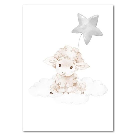 Youihom 3 Affiche Animaux Chambre Bebe Lion Girafe Tableau Decoration Chambre Bebe Garcon Poster Personnalisé Bebe Prenom Toile Deco Chambre Enfant Savane Safari Chambre Bébé Cadeau (YHH012-30x40cm