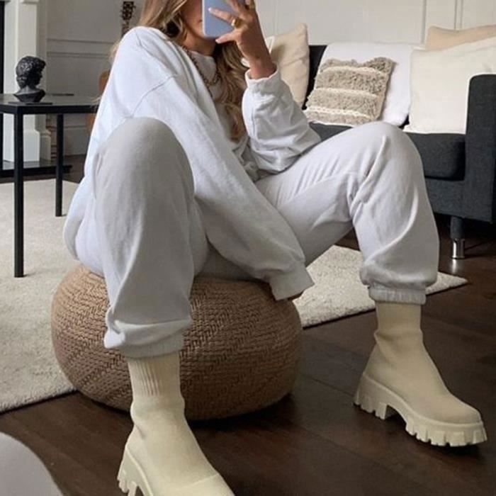 Bottines best sale tissu elastique