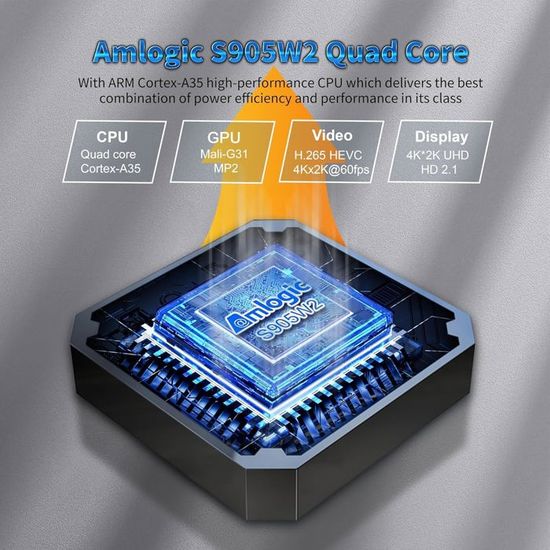 X96 Mini TV Box Android 11 Smart TV 2GB/16GB Amlogic S905W2 - 4K HDR WiFi Vendeur Français