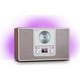 Radio CD - auna - Bluetooth Radio DAB+ UKW - Stereo Radio Internet et Lecteur CD - Radio Reveil Electrique - Telecommande - marron-0