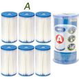 Lot de 6 cartouches de filtration Intex pour filtre piscine - Type A - Fibres Dacron - Nettoyage facile-0