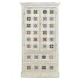 Armoire, placard avec 2 portes en bois coloris blanc, multicolore - Longueur 68 x Profondeur 35 x Hauteur 138 cm-0
