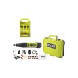 Pack RYOBI - Mini-outil multifonction RRT12-120BA3/35 - 12V - 1 Batterie 2.0Ah - 1 Câble USB C - 35 Accessoires - Kit de 155 access-0
