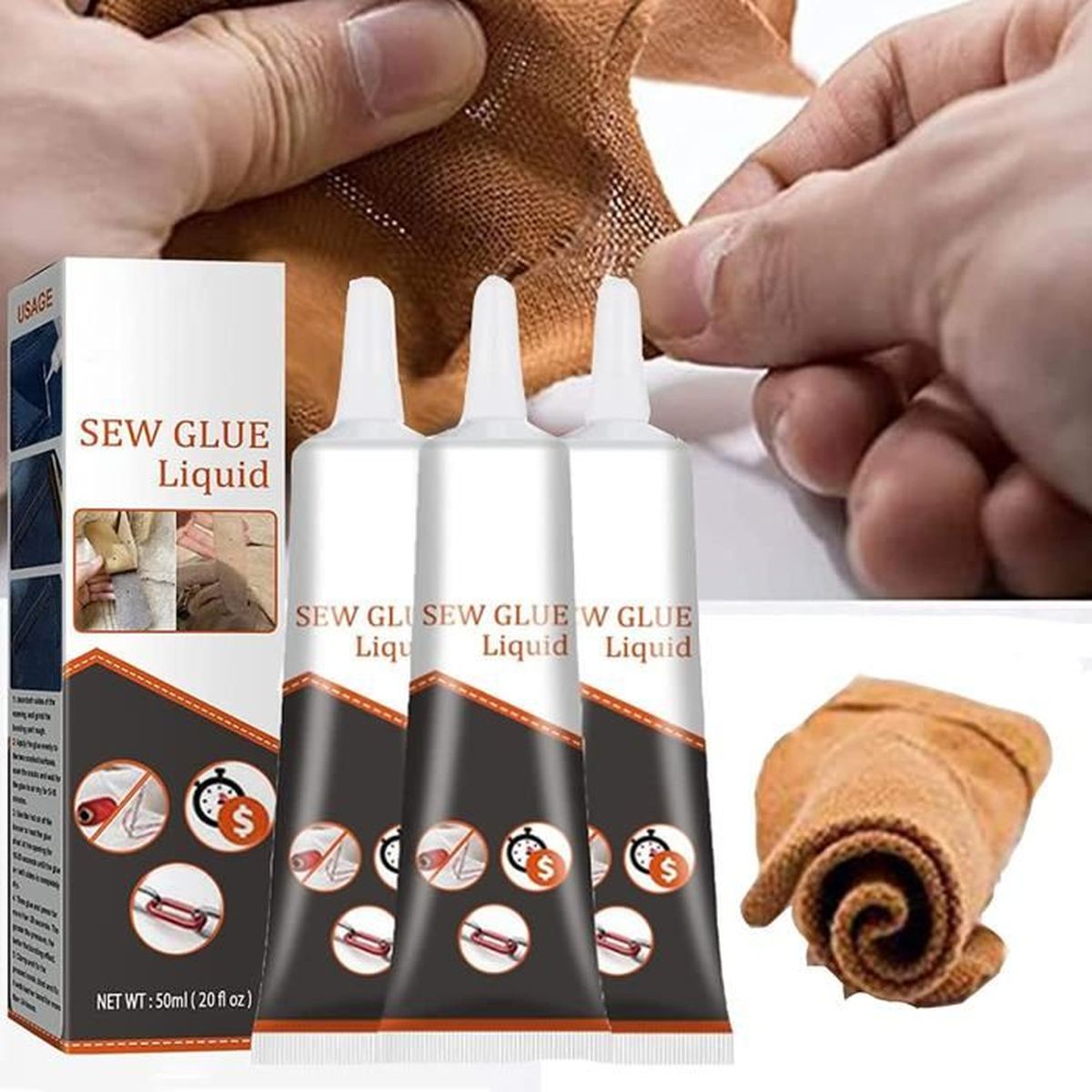 Cloth Repair Sew Glue 50ml 2022 Quick Fix Fabric Sewing Glue Liquid