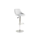 BRAND DUSTIN Tabouret de bar en acier - Revêtement simili blanc - Contemporain - L 45 x P 47 cm