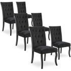 INTENSE DECO Lot de 6 chaises capitonnées Chaza Velours Noir