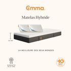 EMMA | Pack Matelas Hybride 140x200 cm + Oreillers | MEILLEUR CHOIX Emma | Mémoire de forme+Ressorts | Dos Apaisé | Confort Optimal