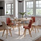 IDMARKET Lot de 6 chaises scandinaves SARA mix color terracotta x3 et beige x3