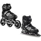 Roller En Ligne Raven Expert 2en1 + Patins à Glace – Taille 37-40 – Noir/Or – ABEC7 – Transformable