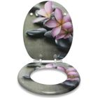 WOLTU Abattant de toilettes en MDF, Couvercle de WC softclose, Descente progressive, antibactériennes, 43.6x37.7cm Beau