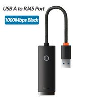 USB A1000Mbps noir - adaptateur Ethernet USB 3.0-type c vers RJ45, Port LAN, carte réseau pour ordinateur por
