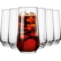 Krosno Grand Verre à Eau Rhum Cocktail Coca Cola Mojito Jus -  Highball - Lot de 6 Gobelets - 480 ml - Collection Splendour