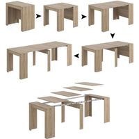Table console extensible Compton en chêne - DMORA - 51-237x90h78 cm - Contemporain - Design