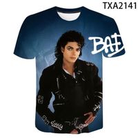 tee shirt enfants garçons-filles,T-shirt imprimé en 3D de Michael Jackson pour hommes, femmes et enfants, Streetwear à la mode pour