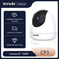 TENDA Camera IP 1080P, Audio Bidirectionnel, Suivi de Mouvement, Vision Nocturne Infrarouge, Caméra de surveillance. CP3