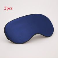 2pcs Masques de sommeil pour les yeux en soie pure 100 % naturelle - Masques pour voyage et dormir et sieste(Bleu marine)